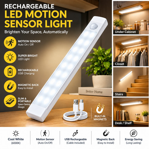 Rechargeable usb led motion - usb,