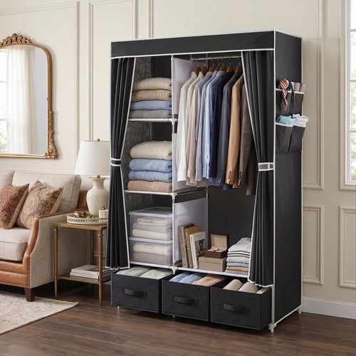 Portable wardrobe closet non - closet,