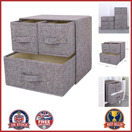 Grey fabric storage box - grey,